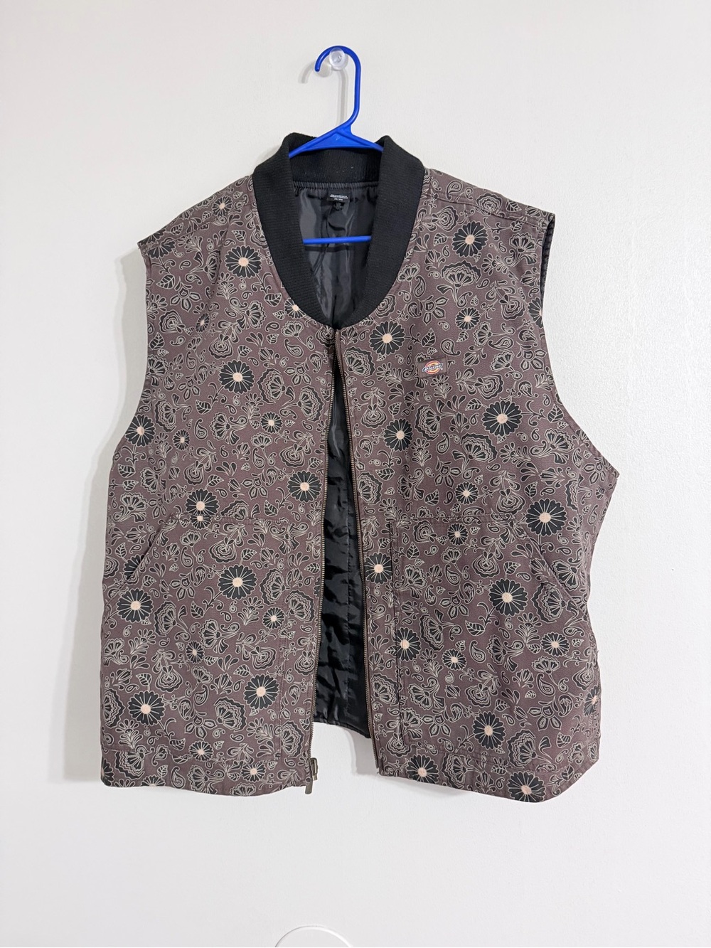 Dickies Brown Floral Quilted Work Vest